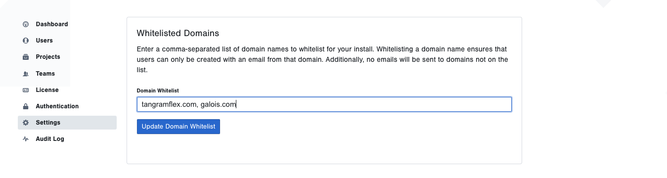 Domain Whitelisting