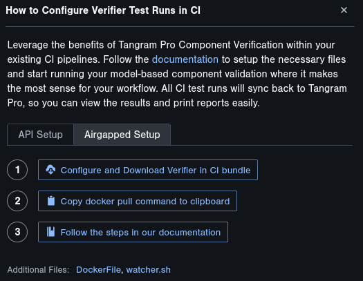 Airgapped CI Setup Panel